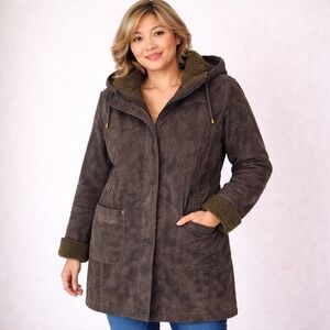 Brown Suede Leather Denver Hayes Cozy Chocolate Soft Coat Medium